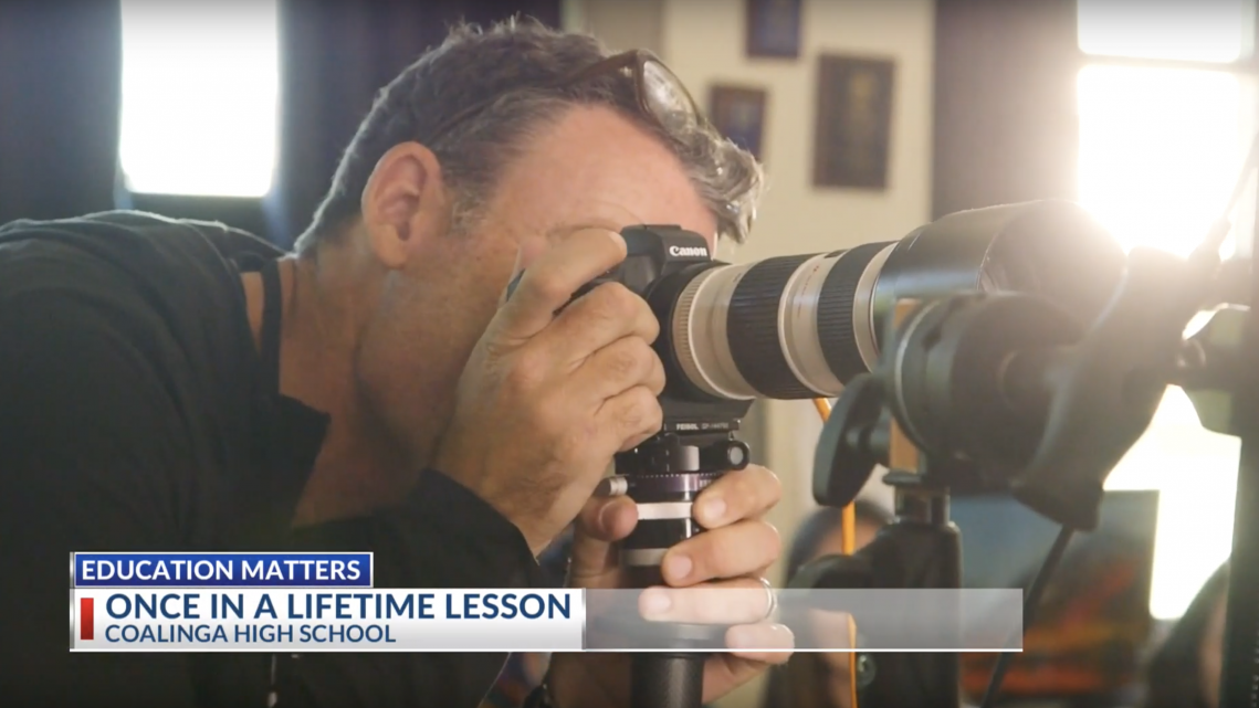 Peter Hurley spends the day inspiring high school students at Coalinga High School in California